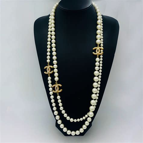 chanel costume jewelry uk|Chanel long necklace with pearls.